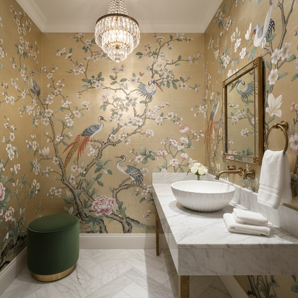 Powder Room Wallpapering portfolio 4